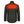 Back view of black Mobile Warming heated jacket showing red heating element graphic