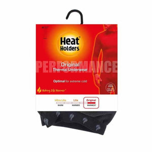 Heat Holders original thermal underwear packaging showing warmth rating scale