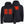 Black hooded jacket with glowing red heating elements on the chest and back