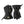 Hestra black leather and fabric winter gloves with adjustable wrist straps