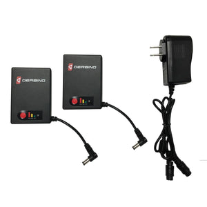 Two Gerbing battery chargers with power cables and wall plug