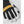 Hestra black and white ski glove with yellow knuckle detailing