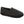 Dark grey felt slipper with black suede trim and white stitching