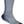 Grey crew length hiking sock with blue heel and toe
