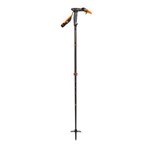 Black Diamond trekking pole with orange accents and adjustable locking mechanism