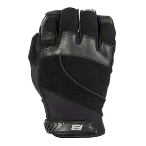 221B Tactical black tactical glove with reinforced leather knuckles and adjustable wrist strap