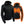 NexGen black hooded heated jacket showing heating elements on chest and arms