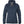 Fjallraven navy blue zip up fleece hoodie with drawstring hood and leather accents