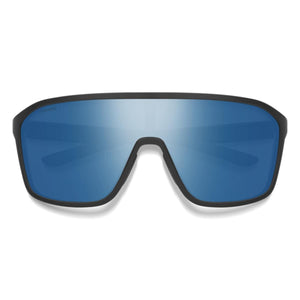 Smith Optics Boomtown Sunglasses ChromaPop Polarized Blue Mirror - Matte Black Frame