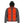 Dark grey hooded puffer jacket with glowing red heating elements on the chest
