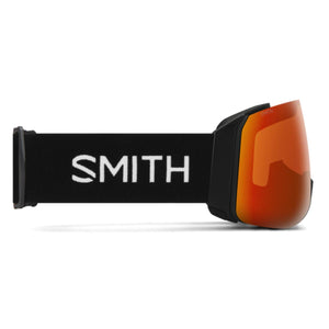Smith Optics snow goggles with black strap and orange mirrored lens