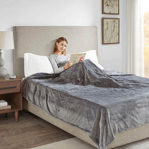 Beautyrest 100% Polyester Solid Microlight to Solid Microlight Heated Blanket - Full