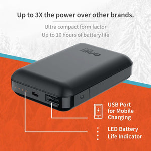 Gobi Heat portable battery with USB port and LED battery life indicator