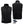 ActionHeat black fleece vest shown from front and back with battery pack and charging cable