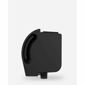 Black plastic replacement battery cover for a camera