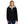 Woman wearing a black Venture Heat zip up hoodie with white lining