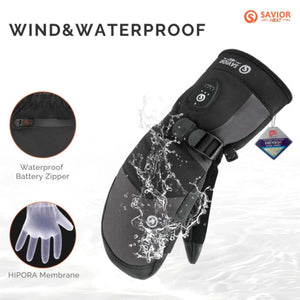 Savior Heat Heated Ski Mittens 2.0 with Upgraded Bluetooth Control
