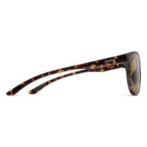 Side view of Smith Optics tortoise shell sunglasses with brown lenses