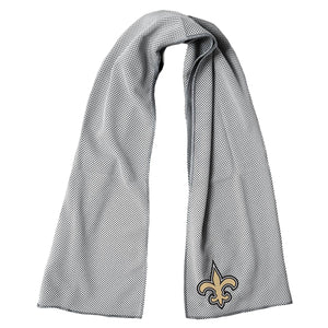 Grey cooling towel with New Orleans Saints logo