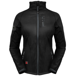 Aheata black softshell heated jacket with front zipper and pockets