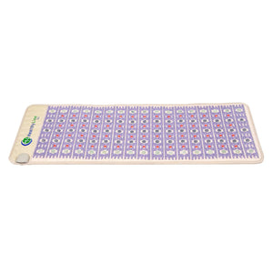 Healthy Line Taj mat with purple patterned surface and embedded circular stones