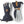 Hestra navy and grey leather ski gloves with adjustable wrist straps and logo patch