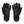 Therm-ic black leather and fabric gloves with ribbed cuffs