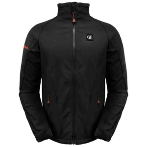 ActionHeat black softshell heated jacket with front zipper and high collar