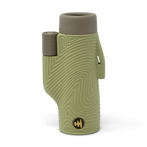 Olive green NOCS Provisions monocular with textured grip and brown focus dial