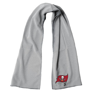 Grey cooling towel with Tampa Bay Buccaneers logo