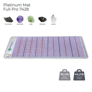 HealthyLine Platinum Mat Full Pro 7428 with tourmaline amethyst jade obsidian and quartz gemstones