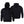 Mobile Warming black hooded sweatshirt shown from front and back views