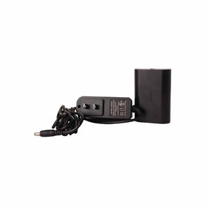 Black battery charger with wall plug and cable