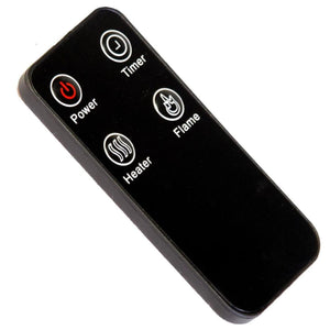 World Marketing black remote control with power timer flame and heater buttons