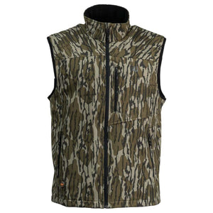 Mobile Warming camo print heated vest with front zipper and pockets