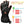 Black heated glove with battery life and temperature settings chart