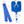 Blue U-shaped cold therapy pad with dimensions labeled in inches