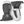 Hestra grey and white winter mittens with adjustable wrist straps and carabiner clip