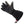 Black winter glove with textured thumb and adjustable drawstring cuff