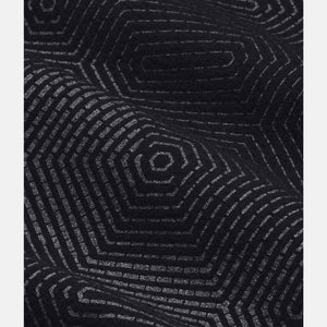 Under Armour black fabric with a textured geometric hexagon pattern