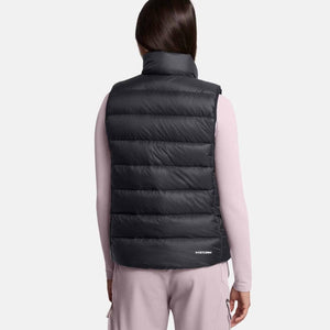 Back view of Under Armour black puffer vest with Storm logo