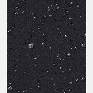 Water droplets on black Under Armour fabric