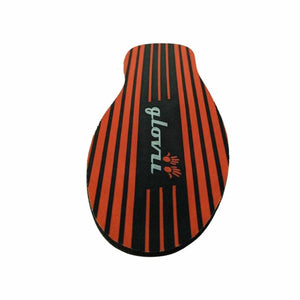 Glovii heated insole with black and orange stripes and brand logo