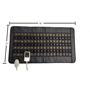 UTK Technology infrared heating mat measuring 38 inches by 21 inches with jade stones and digital controller