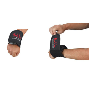 Black Ice cooling wrist wrap being secured on a wrist