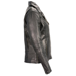 Milwaukee Leather Women's Lightweight Long Length Beltless Vented Biker Jacket