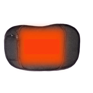 Black mesh heating pillow with orange illuminated center