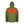 Back view of olive green Mobile Warming hooded jacket with glowing red heating element graphic on upper back