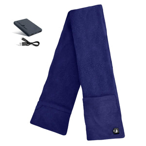 ActionHeat blue fleece scarf with power bank and charging cable