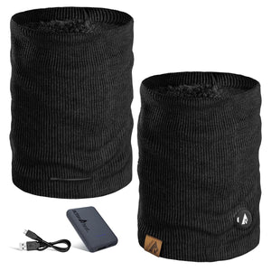 ActionHeat black heated neck gaiter with power bank and charging cable